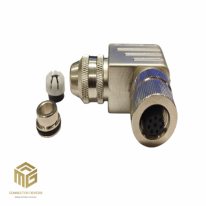 M12 8 PIN A CODED FEMALE RIGHT ANGLE  FULL METAL
